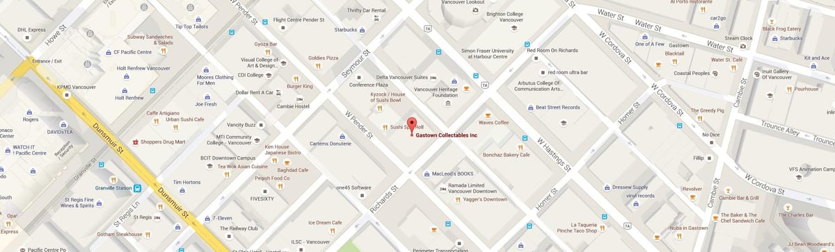 નકશો gastown વાનકુવર પૂર્વે