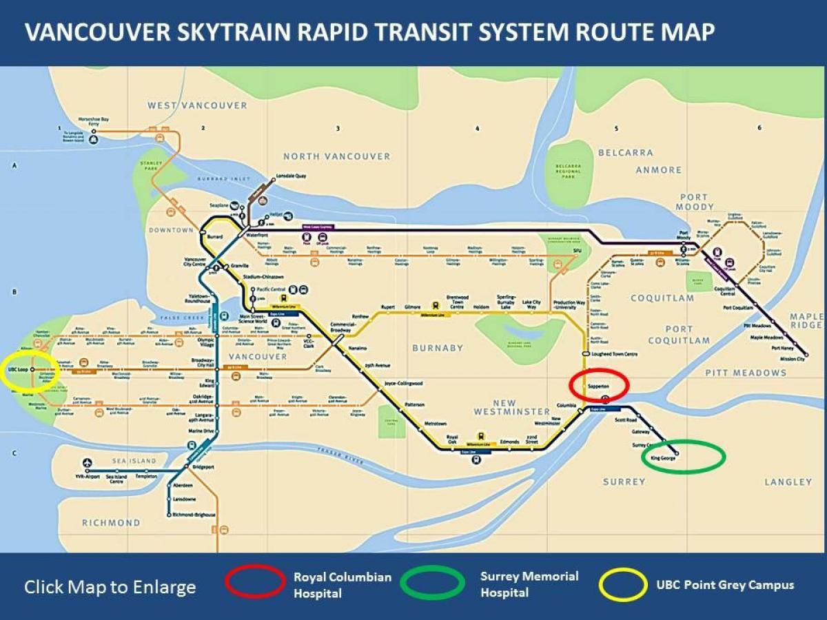નકશો skytrain મેપલ રિજ માટે વાનકુવર