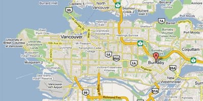 નકશો burnaby વાનકુવર