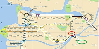 નકશો skytrain મેપલ રિજ માટે વાનકુવર