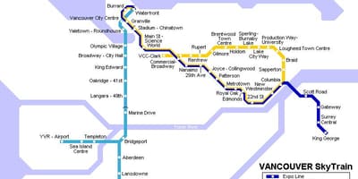 નકશો yvr skytrain