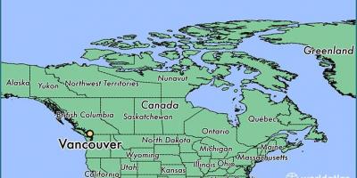 નકશો કેનેડા દર્શાવે વાનકુવર
